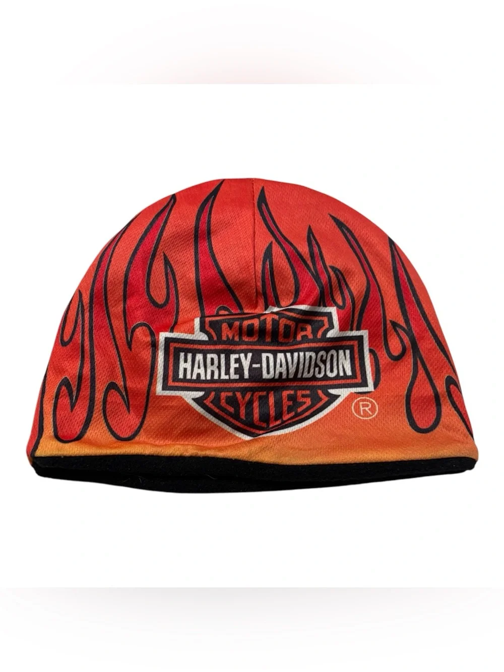 Harley-Davidson skull cap- Red and Orange Flame Screamin' Eagle